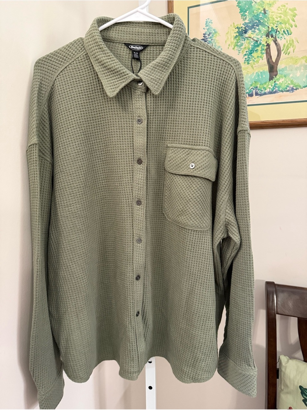 Long Sleeve Waffle Button Up Shirt By Buffalo Jeans. NWT. Size XL